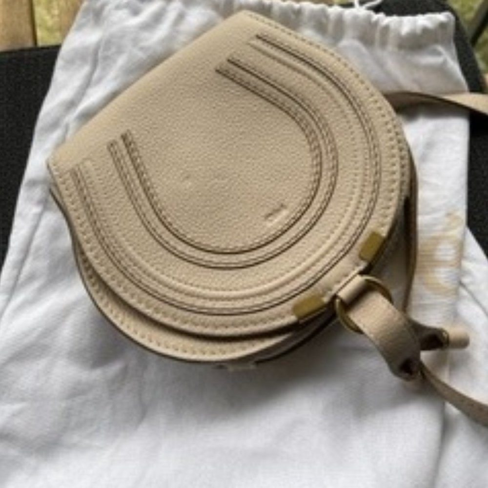 Chloe Mini Marcie saddle bag in grained calfskin